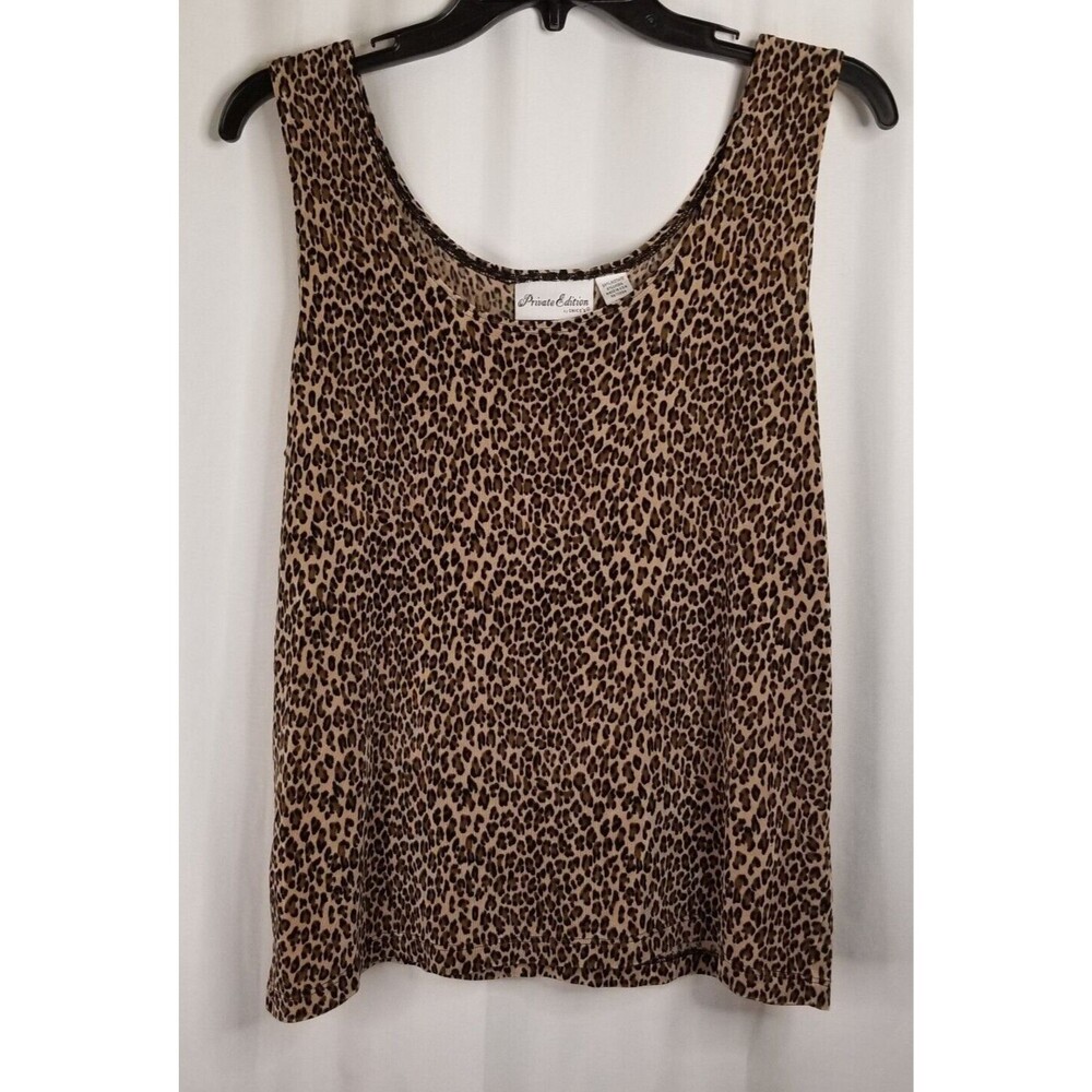Chico's Women's Top Private Editions Animal Print Liquid Knit Sleeveless Size XL